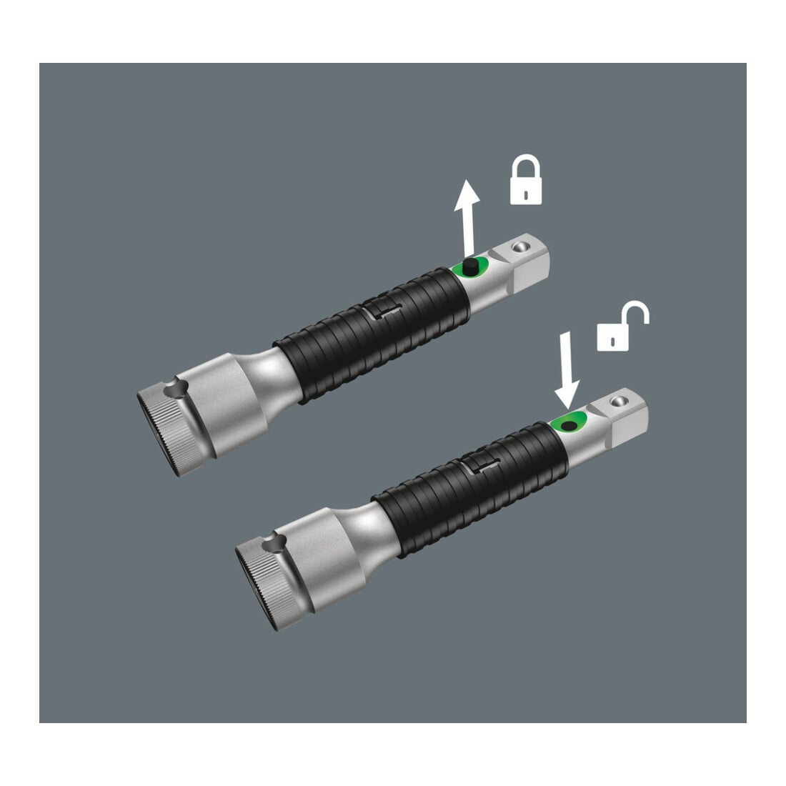 8796 SB Rallonge Zyklop « flexible-lock » avec bague de rotation rapide, courte, 3/8", 3/8" x 125 mm