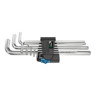 950/9 L Hex-Plus HF 1 Jeu de clés mâles coudées, syst. métrique, chromées, avec fonction de retenue, 9 pièces