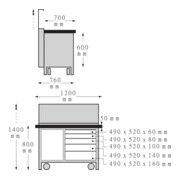 96/3 Établi mobile 5 rollengelagerte Schubladen 166,5 kg-3