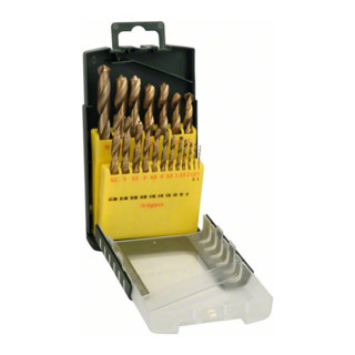 Metallbohrer-Set HSS-TiN, 19-teilig, Kunststoffbox Metallbohrer-Set HSS-TiN, 19-teilig, Kunststoffbox