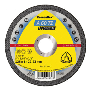 A 60 TZ Trennscheiben, 125 x 1 x 22,23 mm gerade