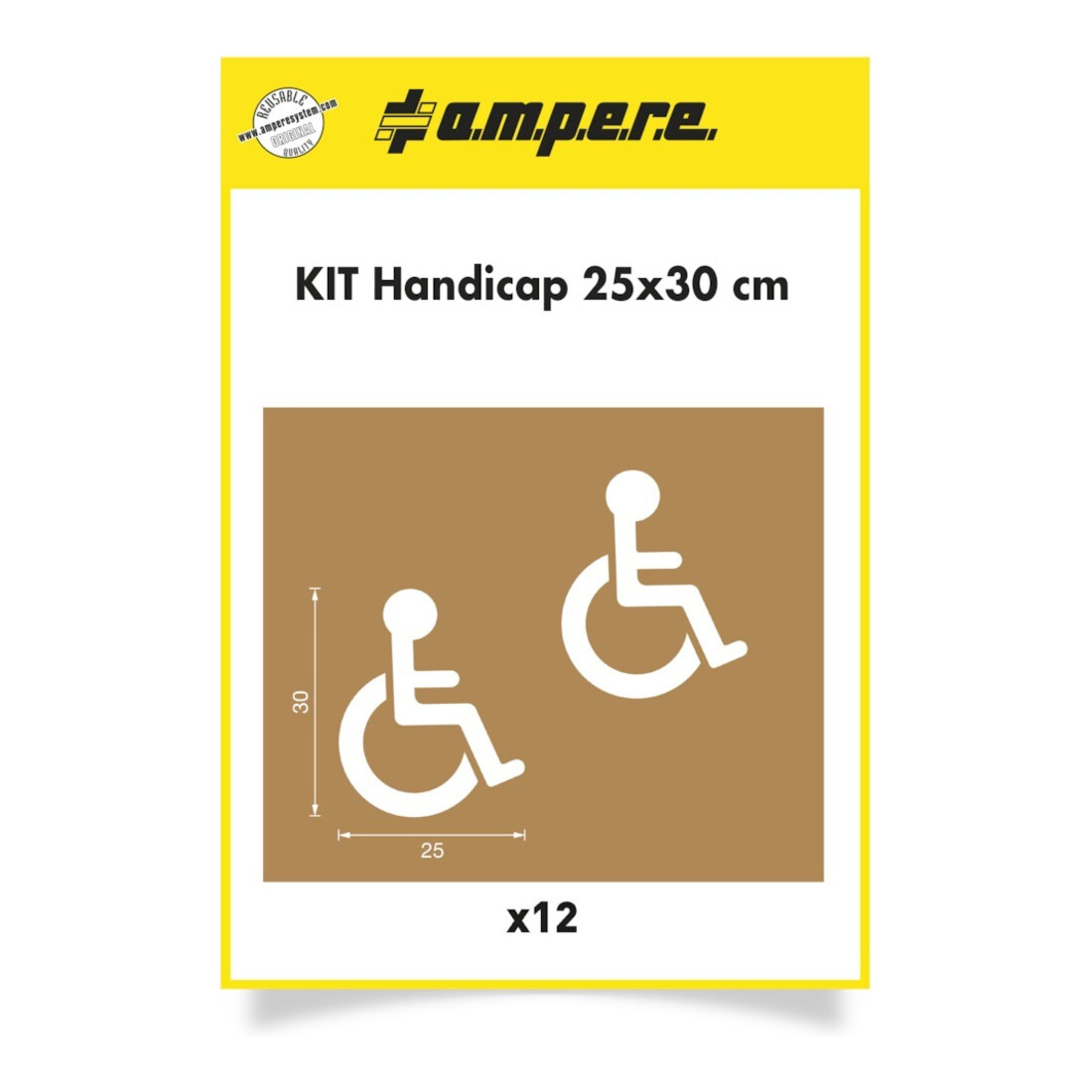 A.M.P.E.R.E. Kit de pochoirs Handicap 25 cm x 30 cm