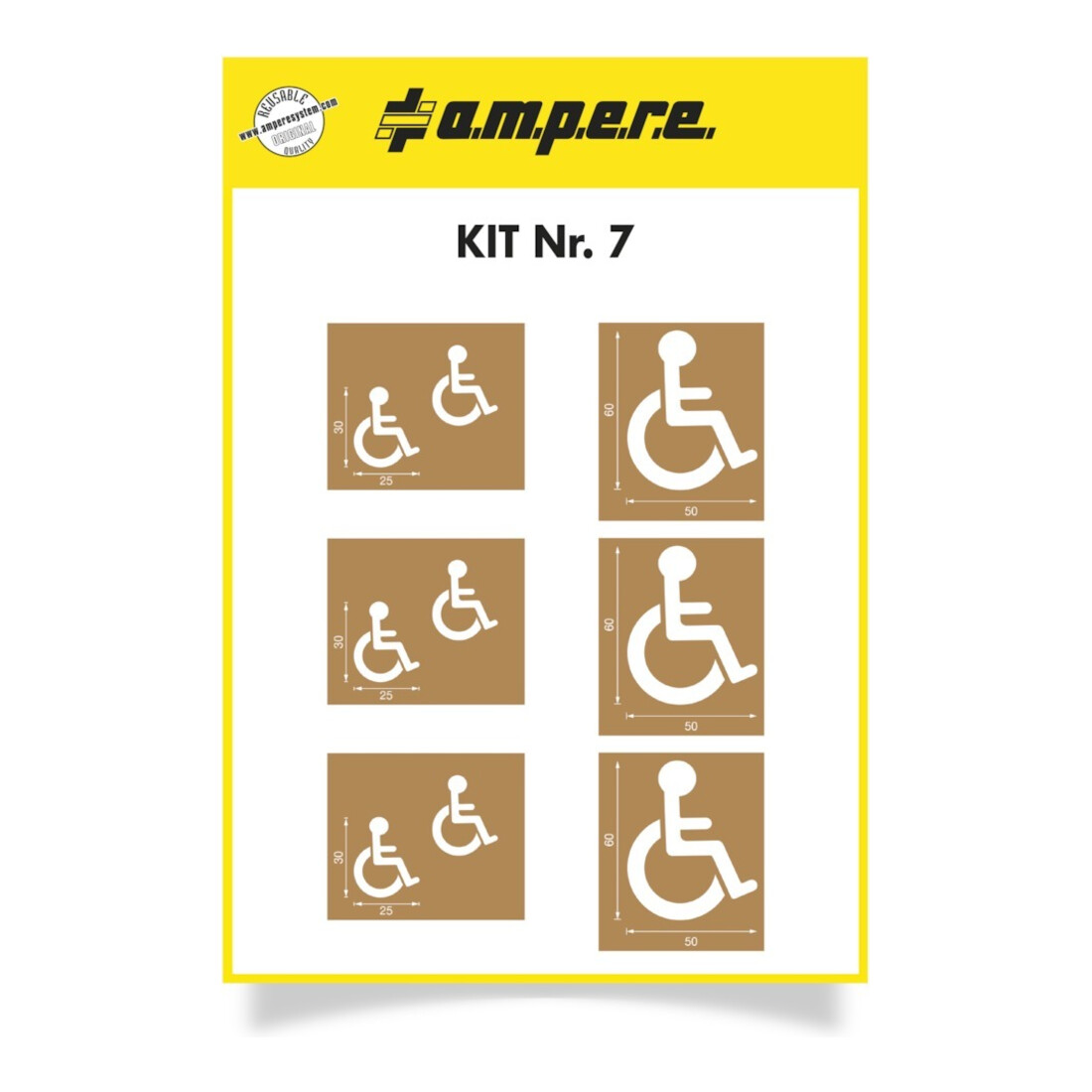 A.M.P.E.R.E. Kit de pochoirs Handicap 60 cm & 30 cm