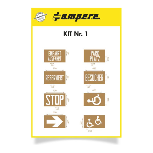A.M.P.E.R.E. Kit de pochoirs pour stationnement