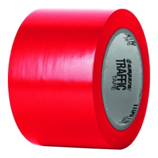 A.M.P.E.R.E. Ruban de signalisation Standard 0,15 mm épais 75 mm x 33 m Rouge