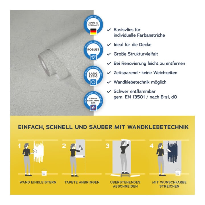 A.S. Création Vliestapete Meistervlies Pro 25 x 1,06 m Putzoptik überstreichbar