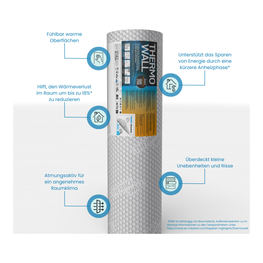 A.S. Création Vliestapete Meistervlies Thermowall 10,05 x 0,53 m energiesparend überstreichbar