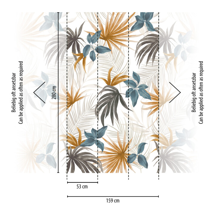 A.S. Création Fototapete Cosmo Living 3er Panel 1,59 x 2,80 m Beige Blau Braun