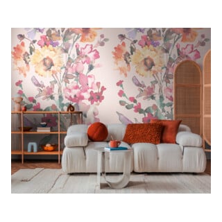 A.S. Création Fototapete Cosmo Living 3er Panel 1,59 x 2,80 m Blumen Rosa Gelb Grün