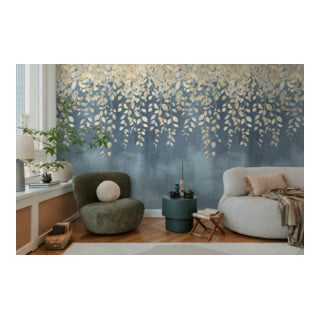 A.S. Création Fototapete Cosmo Living 3er Panel 1,59 x 2,80 m Ranken Blau Creme