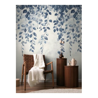 A.S. Création Fototapete Cosmo Living 3er Panel 1,59 x 2,80 m Ranken Blau Creme