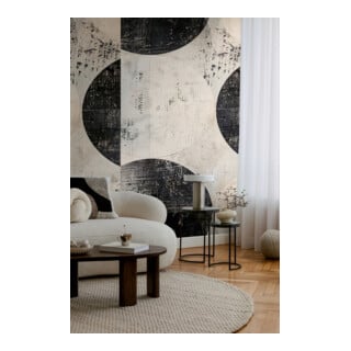 A.S. Création Fototapete Cosmo Living 3er Panel 1,59 x 2,80 m Schwarz Weiß Kreise