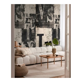 A.S. Création Fototapete Cosmo Living 3er Panel 1,59 x 2,80 m Vintage Creme Schwarz