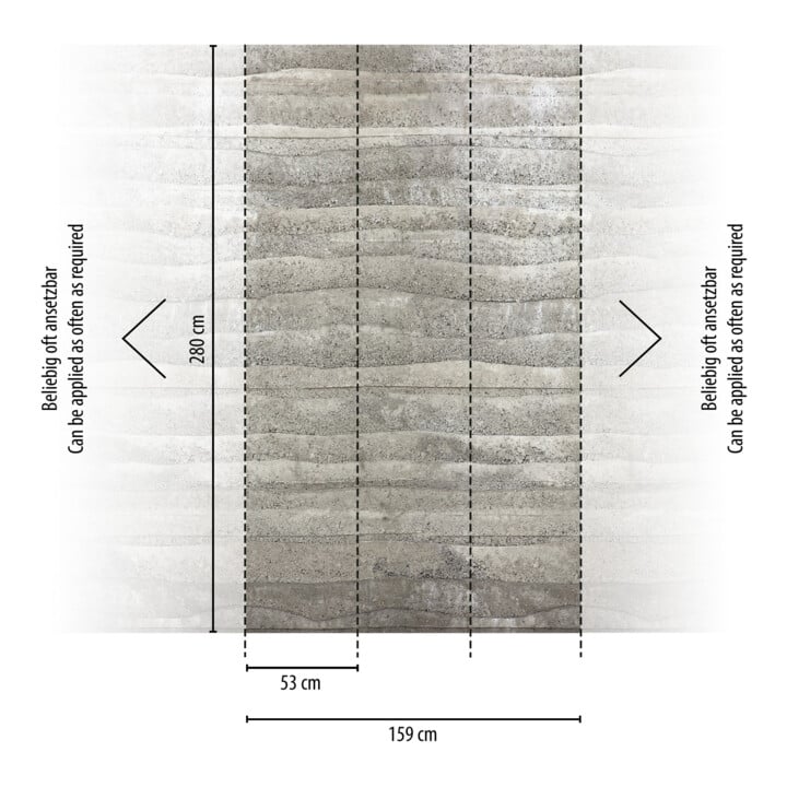 A.S. Création Fototapete Vibes & Styles 3er Panel 1,59 x 2,80 m Beton Grau Braun