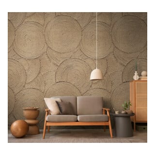 A.S. Création Fototapete Vibes & Styles 3er Panel 1,59 x 2,80 m Braun Beige Kreise