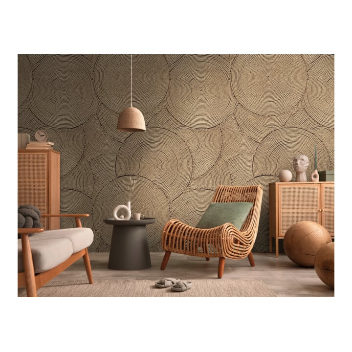 A.S. Création Fototapete Vibes & Styles 3er Panel 1,59 x 2,80 m Braun Beige Kreise