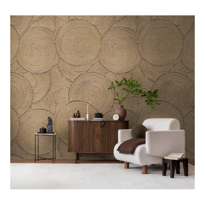 A.S. Création Fototapete Vibes & Styles 3er Panel 1,59 x 2,80 m Braun Beige Kreise