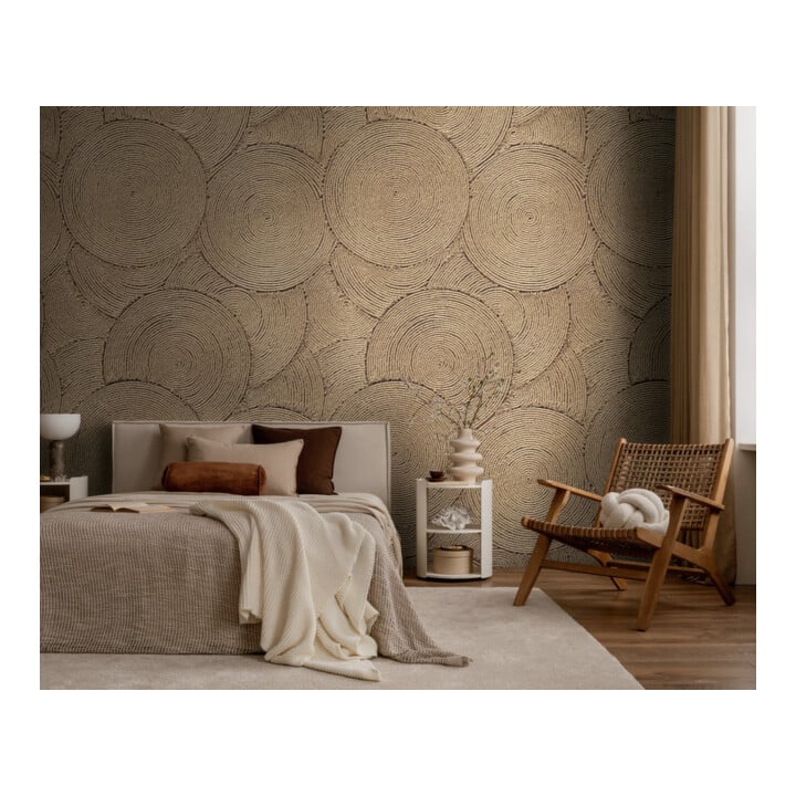 A.S. Création Fototapete Vibes & Styles 3er Panel 1,59 x 2,80 m Braun Beige Kreise