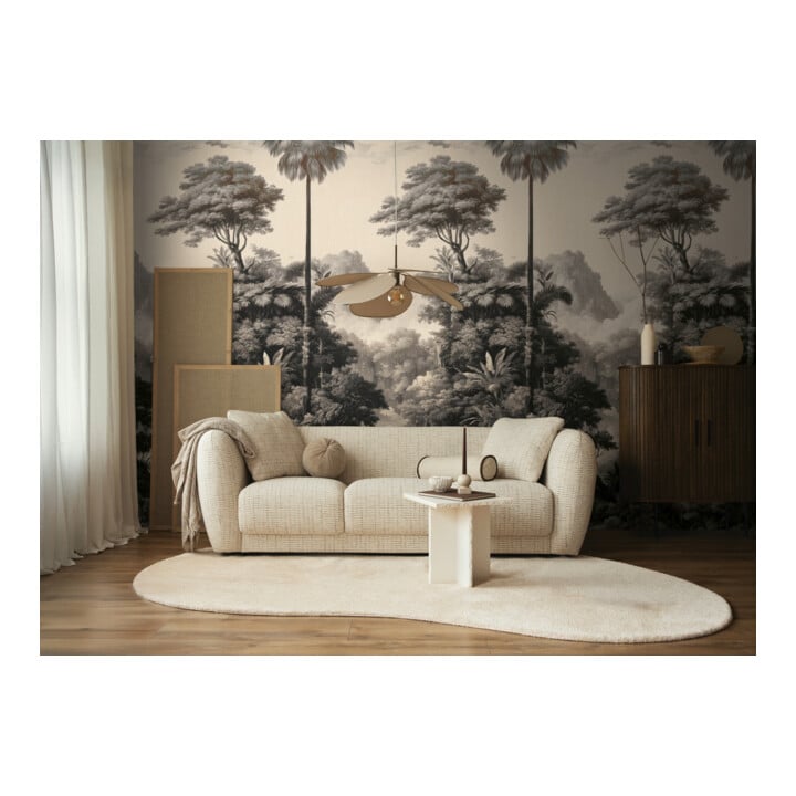 A.S. Création Fototapete Vibes & Styles 3er Panel 1,59 x 2,80 m Dschungel Schwarz Creme