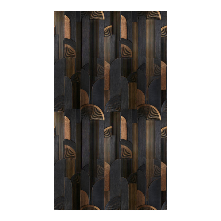 A.S. Création Fototapete Vibes & Styles 3er Panel 1,59 x 2,80 m Geometrie Schwarz Beige