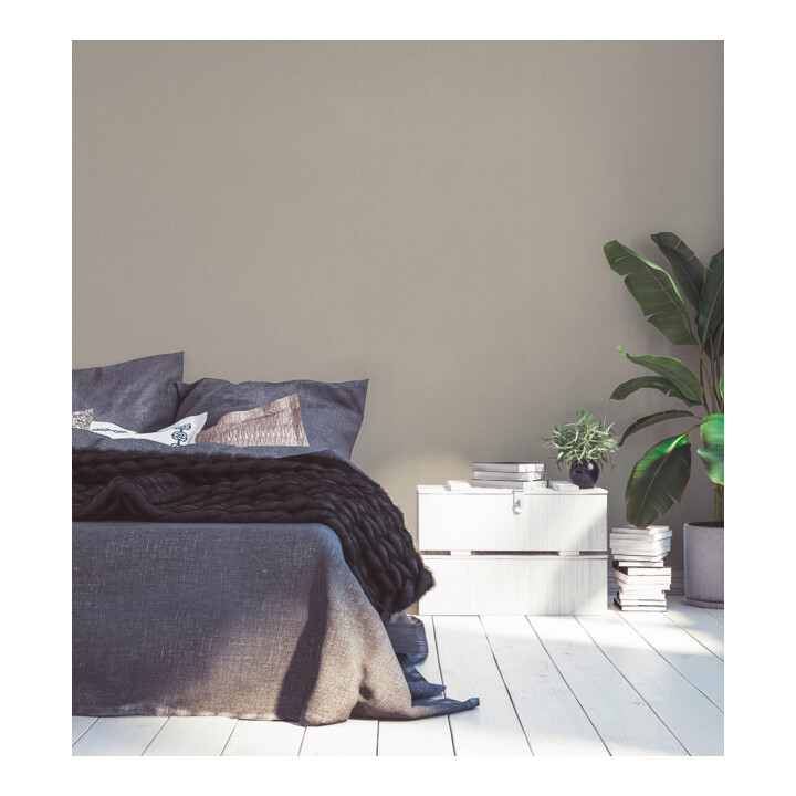 A.S. Création Vliestapete 15m Rolle 15 x 0,53 m Uni Beige Braun leicht strukturiert