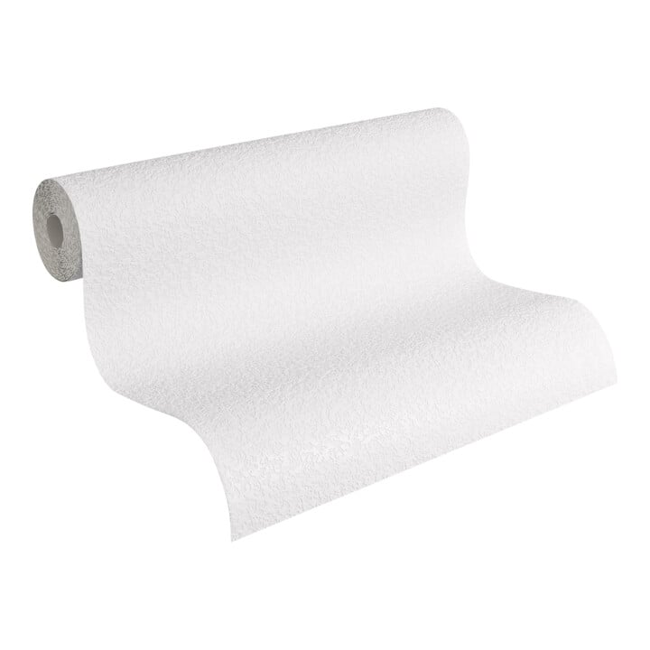A.S. Création Vliestapete 15m Rolle 15 x 0,53 m Uni Weiß Struktur 3D Effekt