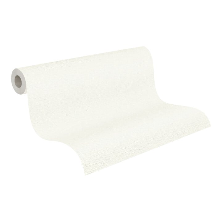 A.S. Création Vliestapete 15m Rolle 15 x 0,53 m Uni Weiß Textilstruktur