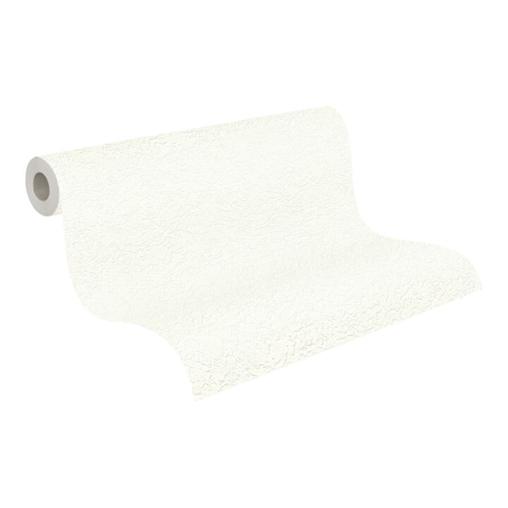 A.S. Création Vliestapete 15m Rolle 15 x 0,53m Uni Weiß Rauputz Optik 337412
