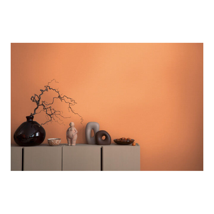 A.S. Création Vliestapete Colourful World 10,05 x 0,53 m Uni Orange leicht strukturiert