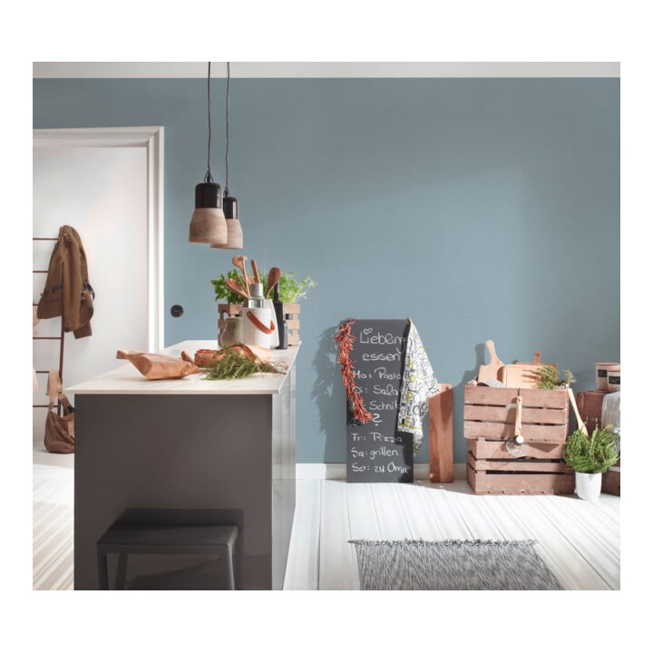 A.S. Création Vliestapete Colourful World 10,05 x 0,53 m Uni Rauchblau leicht strukturiert