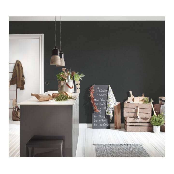 A.S. Création Vliestapete Colourful World 10,05 x 0,53 m Uni Schwarz leicht strukturiert