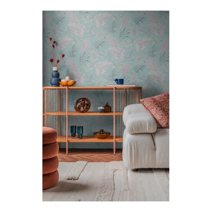 A.S. Création Vliestapete Cosmo Living 10,05 x 0,53 m Blätter Blau Rosa strukturiert