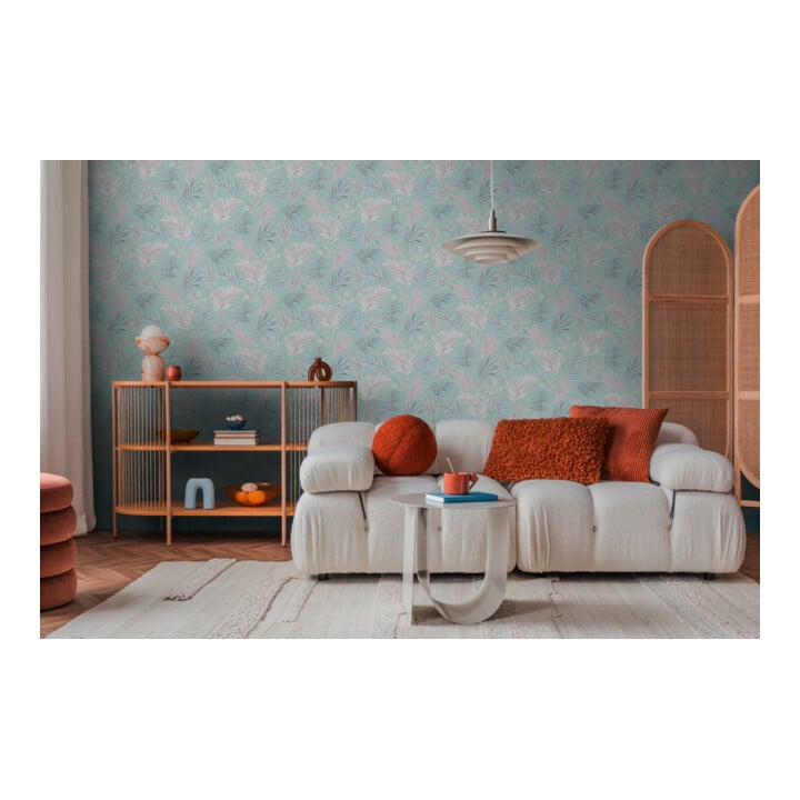 A.S. Création Vliestapete Cosmo Living 10,05 x 0,53 m Blätter Blau Rosa strukturiert