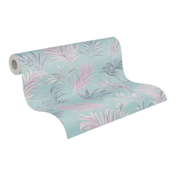 A.S. Création Vliestapete Cosmo Living 10,05 x 0,53 m Blätter Blau Rosa strukturiert