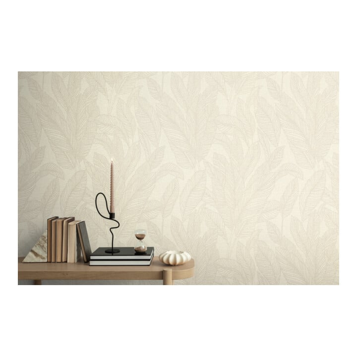 A.S. Création Vliestapete Cosmo Living 10,05 x 0,53 m Blätter Creme teils glänzend mit Struktur
