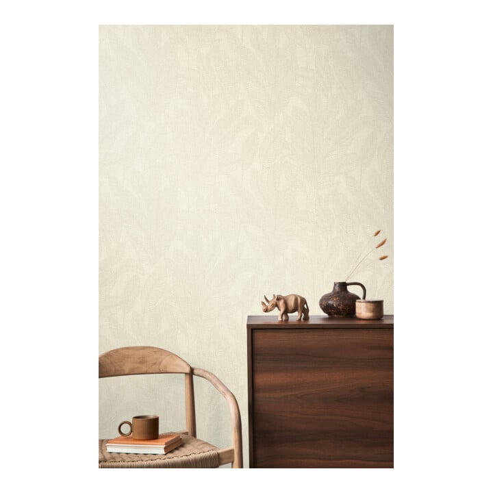 A.S. Création Vliestapete Cosmo Living 10,05 x 0,53 m Blätter Creme teils glänzend mit Struktur