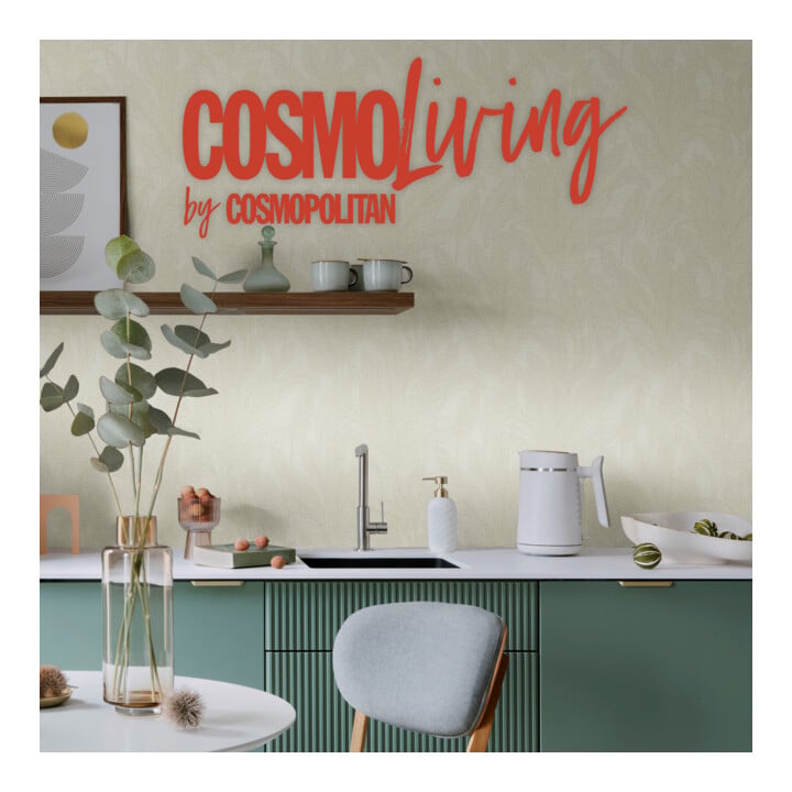 A.S. Création Vliestapete Cosmo Living 10,05 x 0,53 m Blätter Creme teils glänzend mit Struktur