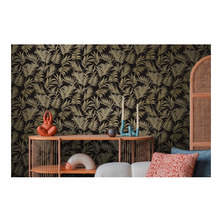 A.S. Création Vliestapete Cosmo Living 10,05 x 0,53 m Blätter Schwarz Gold strukturiert