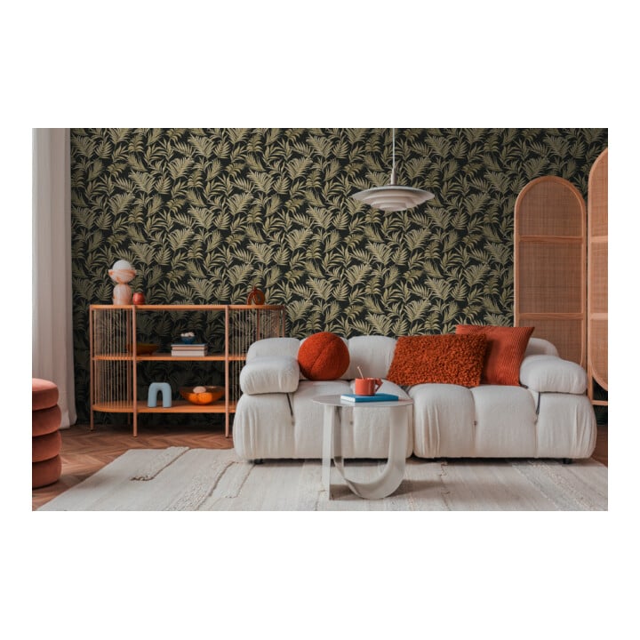 A.S. Création Vliestapete Cosmo Living 10,05 x 0,53 m Blätter Schwarz Gold strukturiert