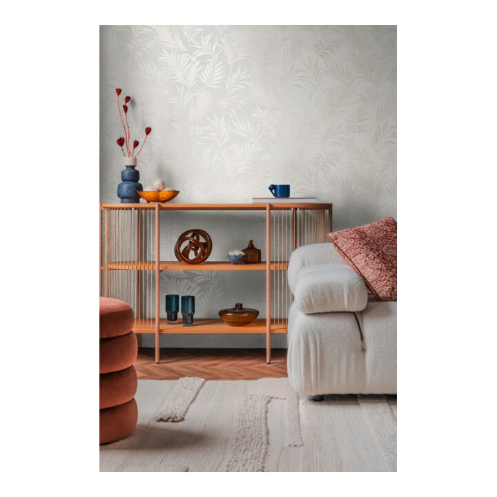 A.S. Création Vliestapete Cosmo Living 10,05 x 0,53 m Blätter Weiß Creme strukturiert