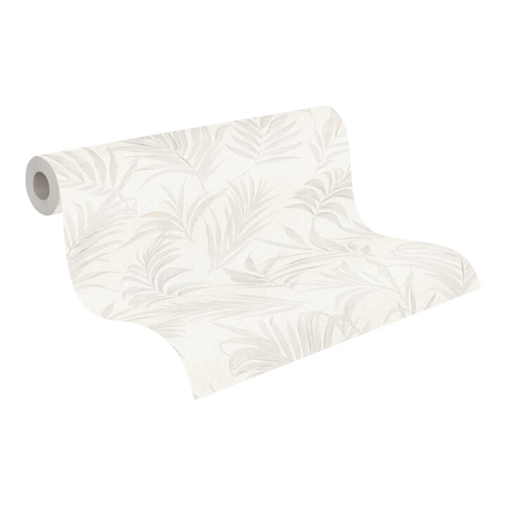 A.S. Création Vliestapete Cosmo Living 10,05 x 0,53 m Blätter Weiß Creme strukturiert