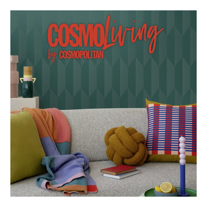 A.S. Création Vliestapete Cosmo Living 10,05 x 0,53 m Blau Metallic glatt Rauten