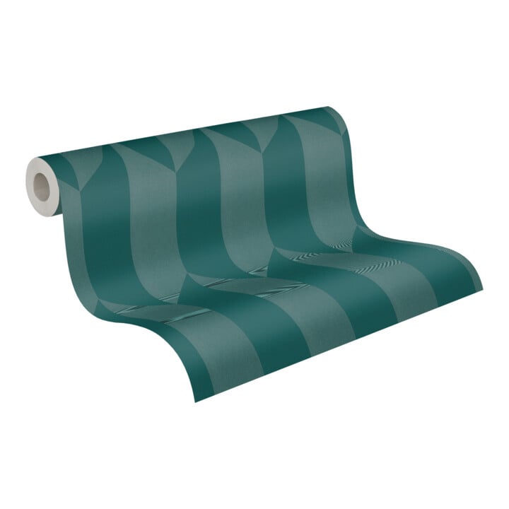 A.S. Création Vliestapete Cosmo Living 10,05 x 0,53 m Blau Metallic glatt Rauten