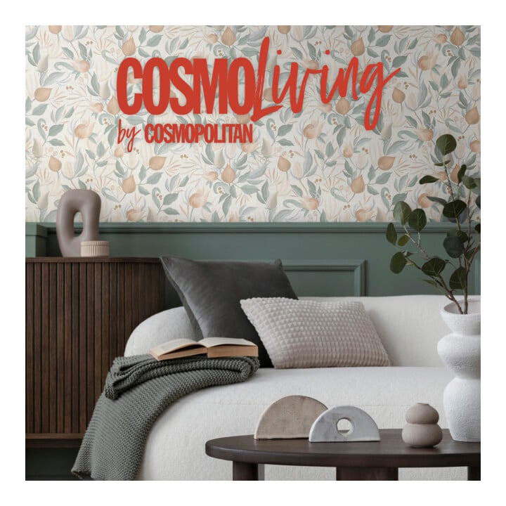 A.S. Création Vliestapete Cosmo Living 10,05 x 0,53 m Blüten Creme Orange Grün mit Struktur