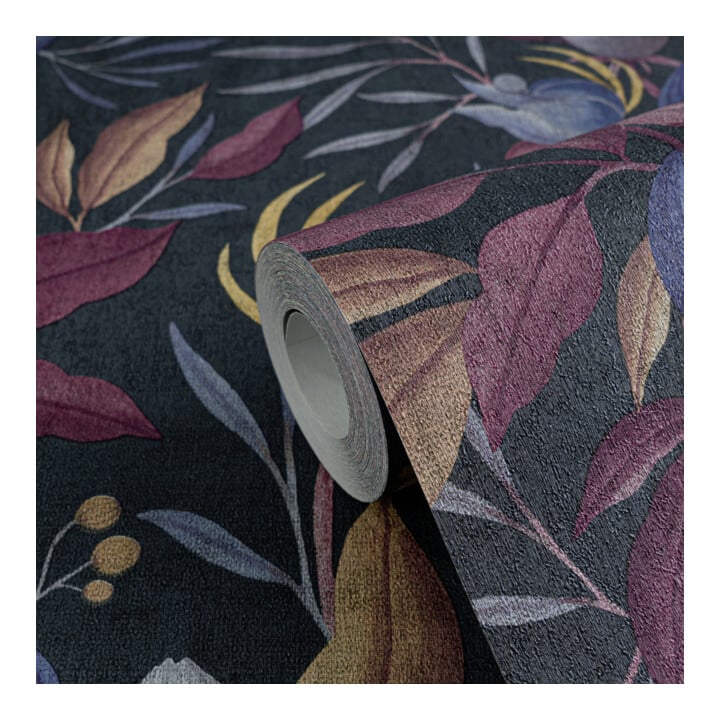 A.S. Création Vliestapete Cosmo Living 10,05 x 0,53 m Blüten Grau Blau Pink mit Struktur