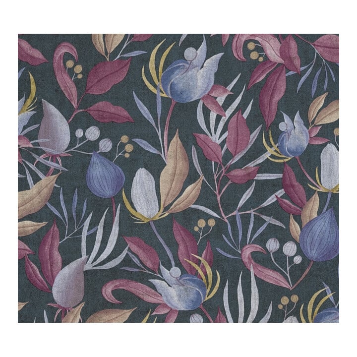 A.S. Création Vliestapete Cosmo Living 10,05 x 0,53 m Blüten Grau Blau Pink mit Struktur