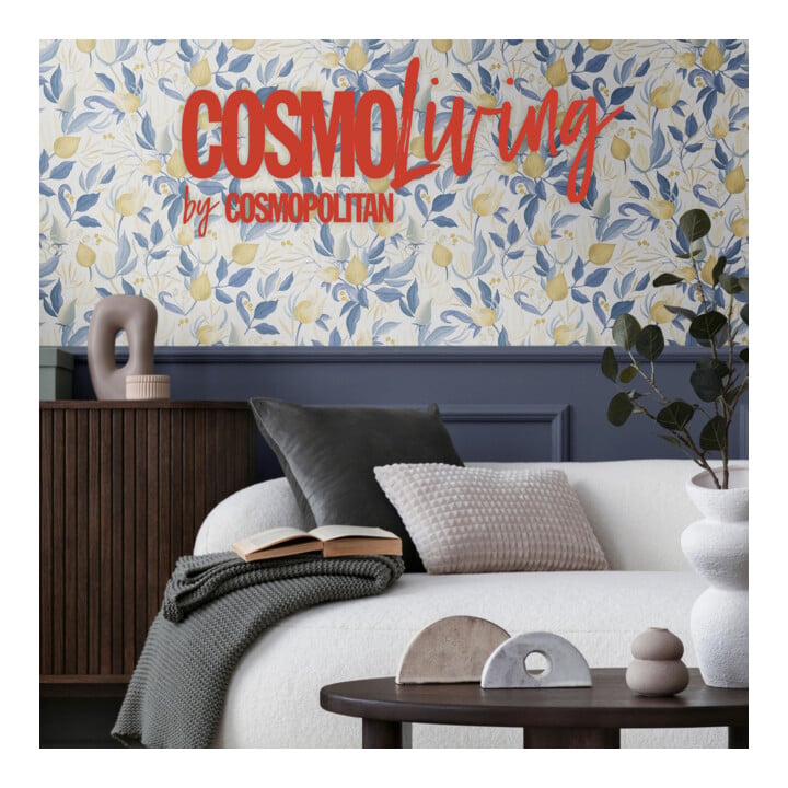 A.S. Création Vliestapete Cosmo Living 10,05 x 0,53 m Blüten Weiß Blau Gelb Struktur