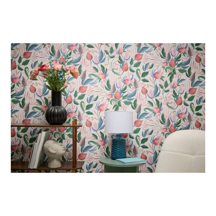 A.S. Création Vliestapete Cosmo Living 10,05 x 0,53 m Blüten Weiß Grün Pink Struktur