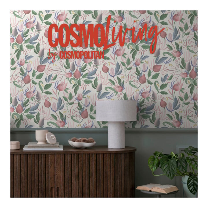 A.S. Création Vliestapete Cosmo Living 10,05 x 0,53 m Blüten Weiß Grün Pink Struktur