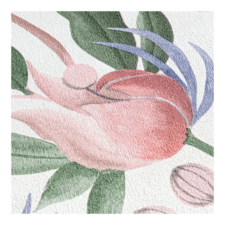 A.S. Création Vliestapete Cosmo Living 10,05 x 0,53 m Blüten Weiß Grün Pink Struktur